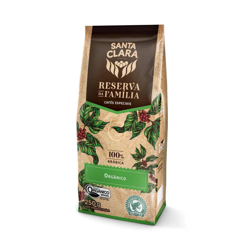 Café Torrado e Moído Orgânico Santa Clara Reserva da Família Pacote 250g