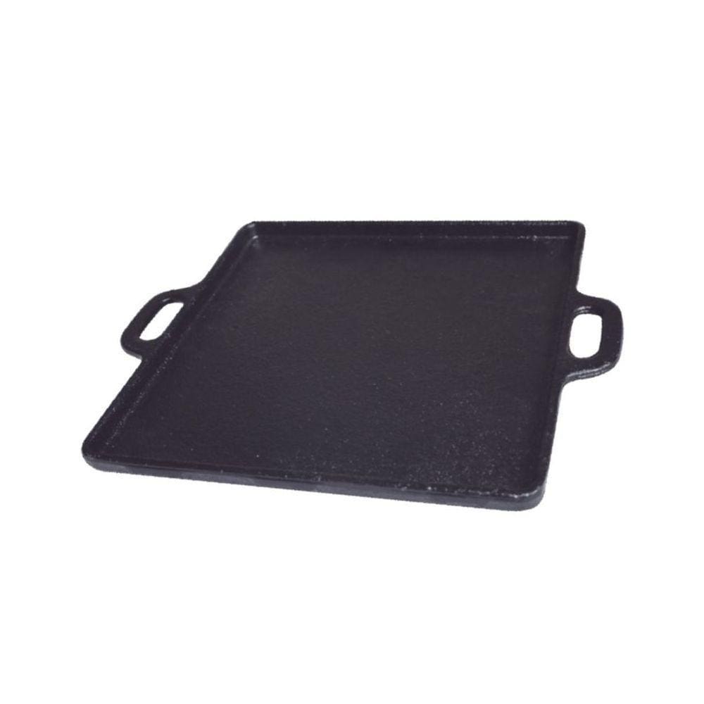 Bifeteira De Ferro Fundido Lisa Quadrada Alça Ferro 20Cm