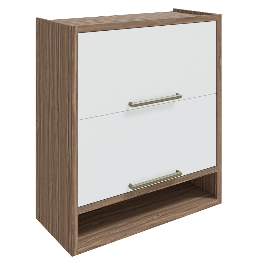 Armário Aéreo 80cm 2 Portas Syrah Sevilha/Branco - Móveis Ronipa