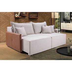 Sofá Retrátil 160cm 2 Lugares Linho Bali Império Estofados Gelo