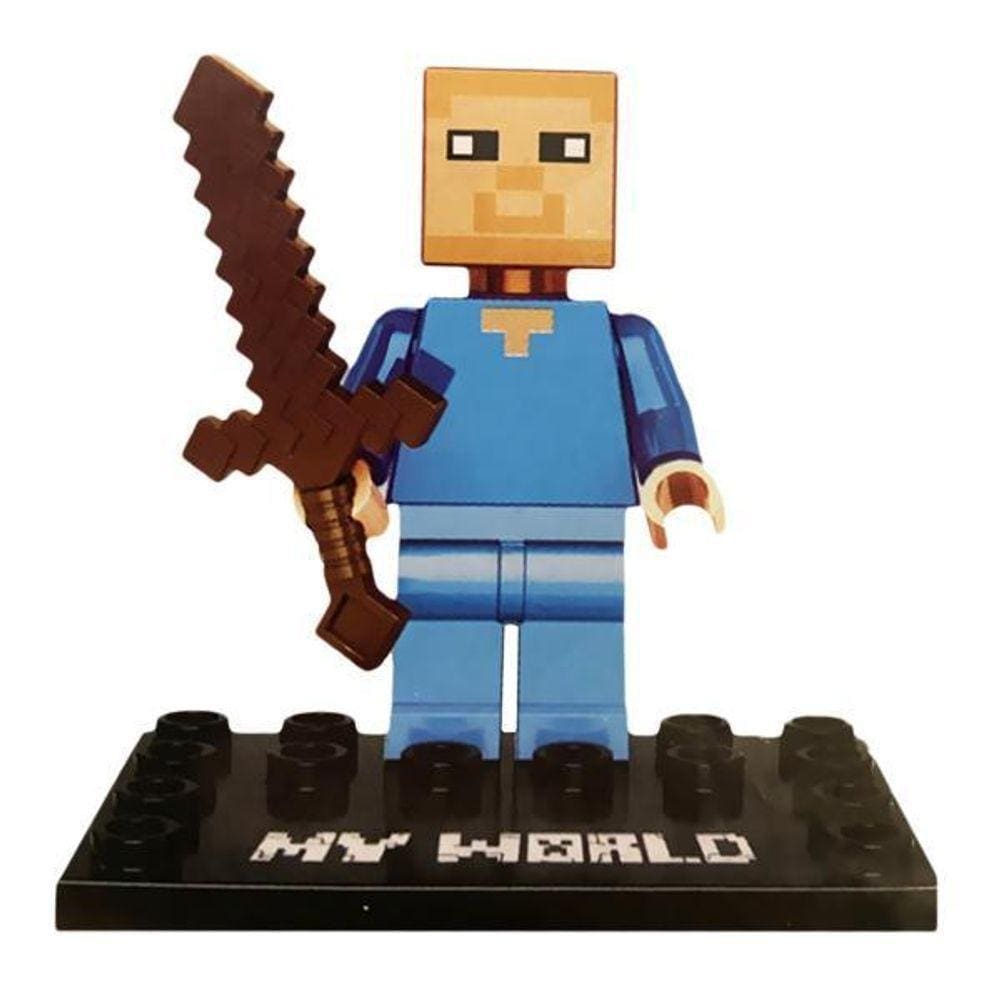 Brinquedo Boneco Minecraft My World Compatível Lego - Steve