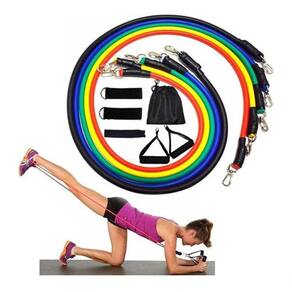 10 Kit Tubing Elástico 11 Itens Treinamento Funcional Pilate
