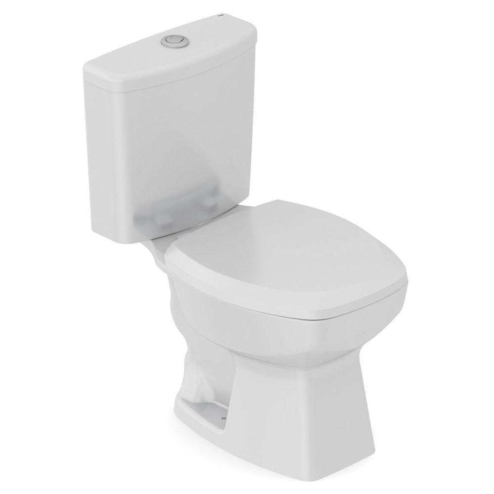 Kit Vaso Sanitário com Caixa Acoplada e Assento Soft Close Thema Incepa Cinza Platina Brilhante