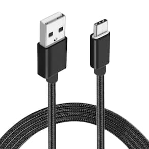 Cabo Usb Nylon 1m Para Samsung S10 - Compatível Preto