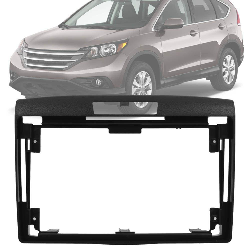 Moldura Painel 2 Din 9” Polegadas CRV 2012 até 2016 Preto