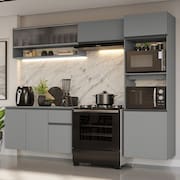 Armário de Cozinha Completa Suspenso 260cm Cinza Nice Madesa 11