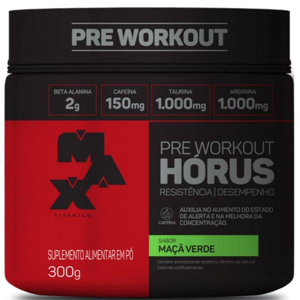 Suplemento Max Titanium Horus Workout Pó Pote 300G Maçã Verd