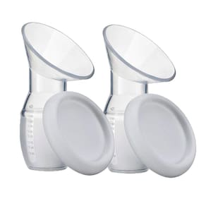 2 Coletores de Leite Materno Gentle Flow Silicone 900ml Transparente Multikids