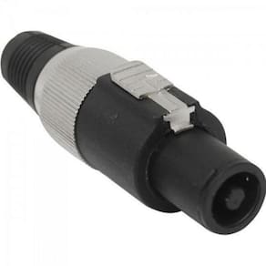 Conector Speakon De Linha Macho 4 Polos Pgsp0004 Preto/cinza