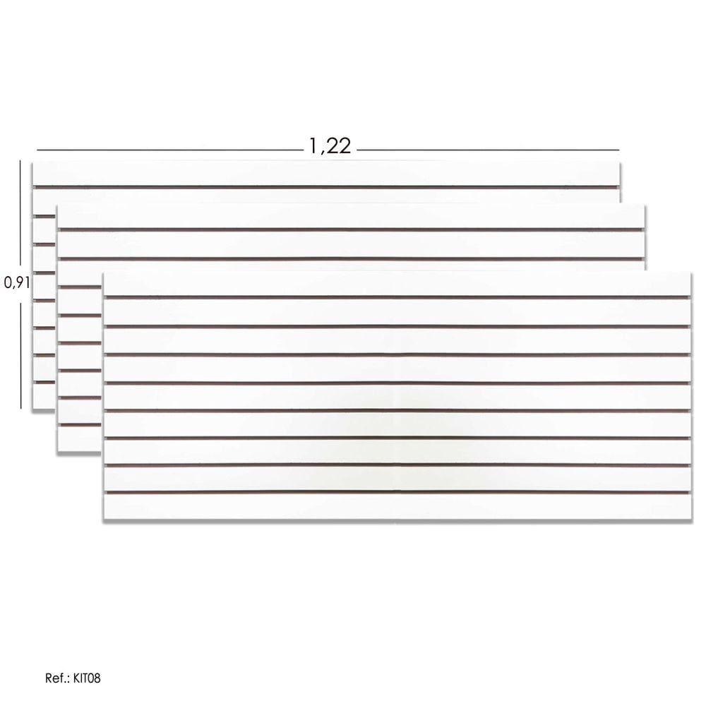 Painel Canaletado Branco - 1,22 x 0,91 - 3 Unidades
