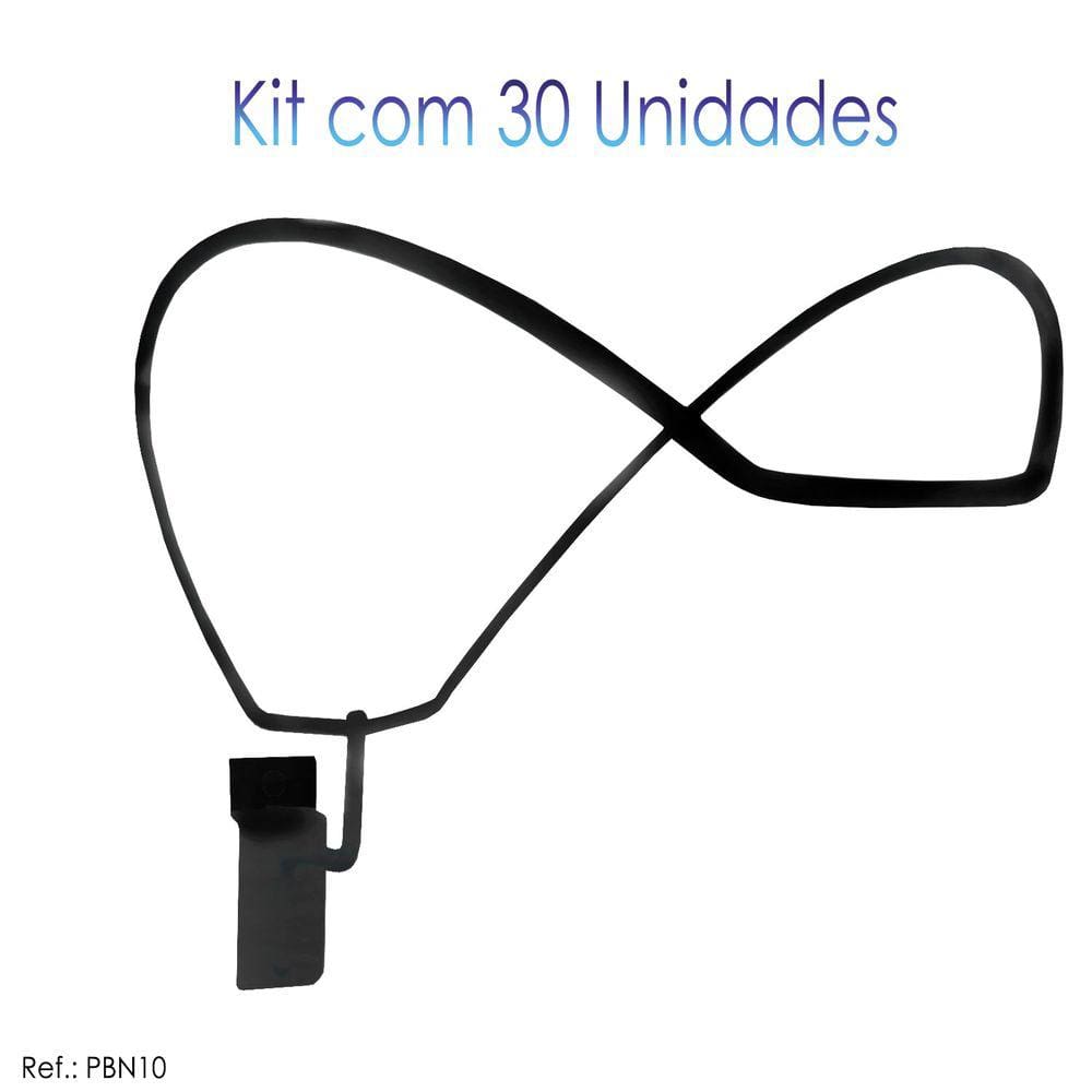 Suporte de Boné Preto P/ Painel Canaletado - 30 Unidades