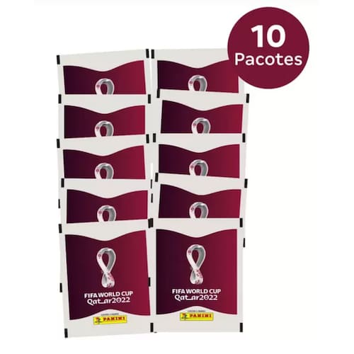 Pack com 10 Pacotes de Figurinhas Copa do Mundo - Qatar 2022 Menor preço em Pack com 10 Pacotes de Figurinhas Copa do Mundo - Qatar 2022