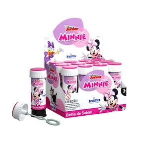 Conjunto Com 12 Bolhas De Sabão Com Jogo 60ml Personagem Minnie