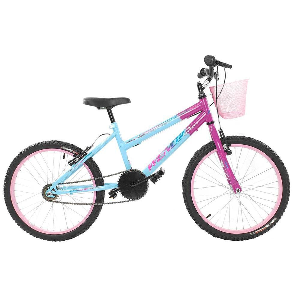 Bicicleta de Menina Infantil Passeio Aro 20 Wendy Cestinha