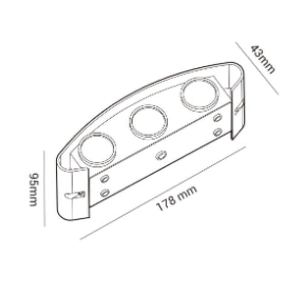 Arandela Moderna Clessidra Externa 6 Fachos Preta 6W 3000K