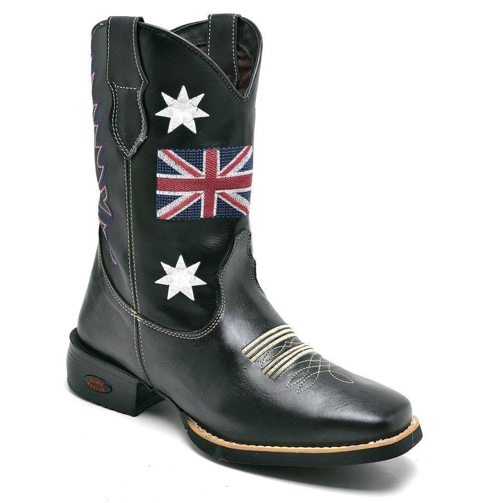 Bota Texana Masculina Couro Cano Alto Bordado Country