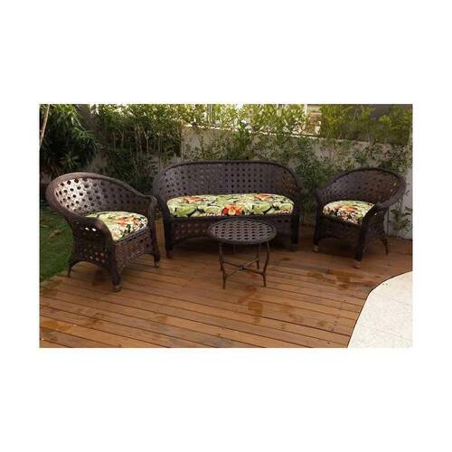 Conjunto Sofá para Jardim Bali Trançado Fibra Sintética Sofá 2 Lugares