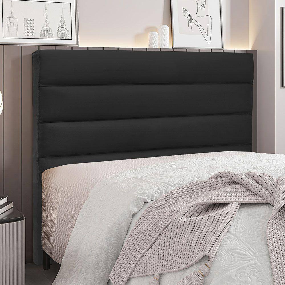 Cabeceira Para Cama Box Queen La Italiana 160Cm Veludo Preto