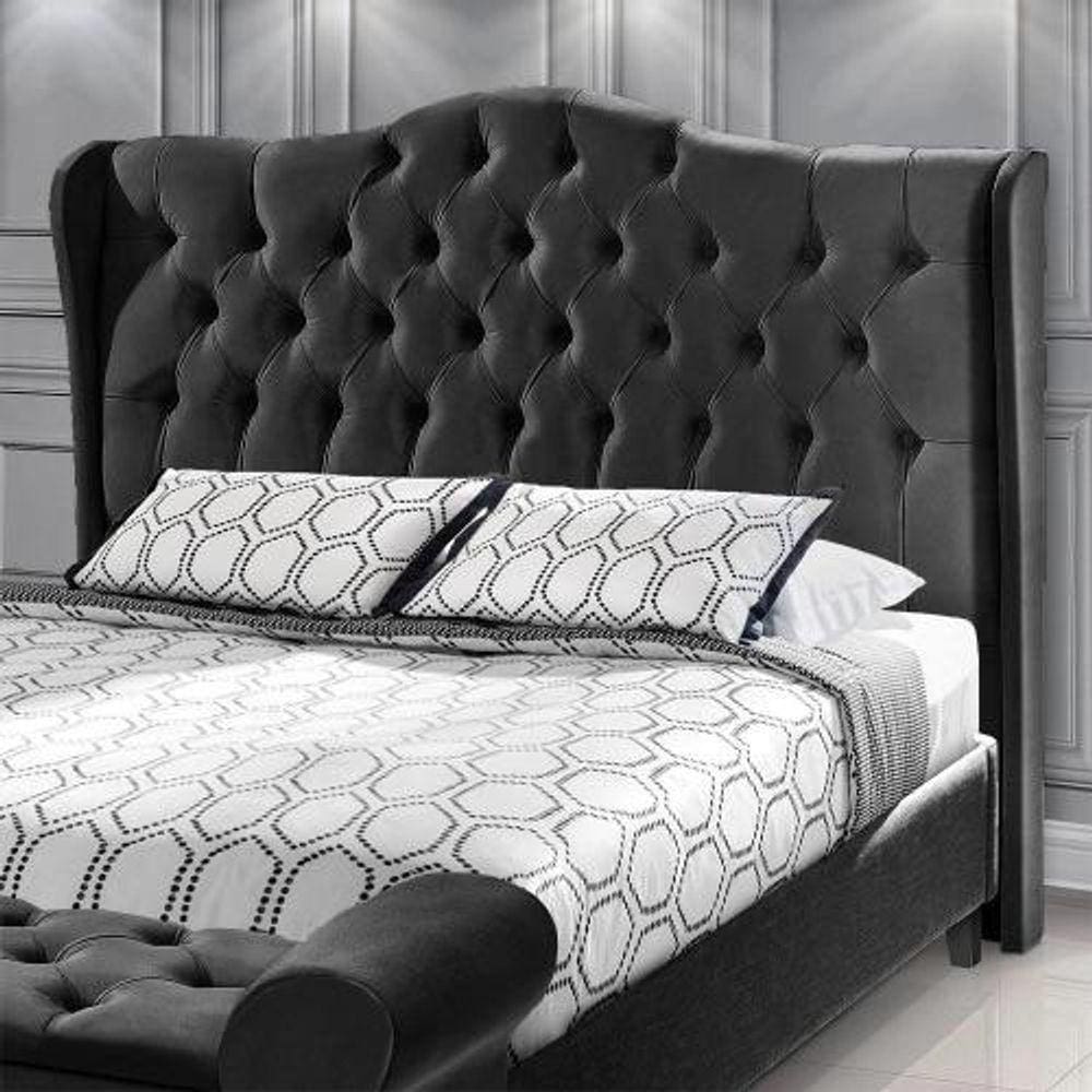Cabeceira Solteiro Estofada Dubai Preto