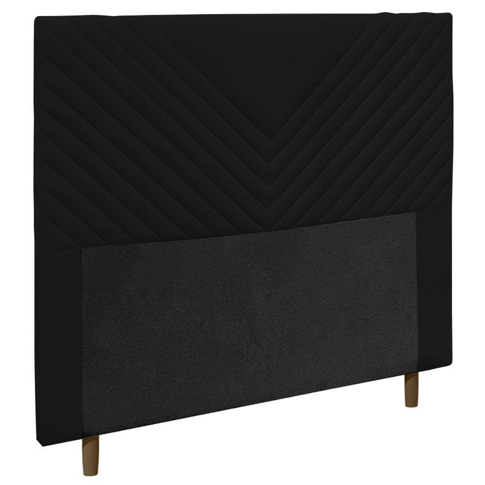 Cabeceira Cama Box Casal Viena 140Cm Suede Preto - Abmaza