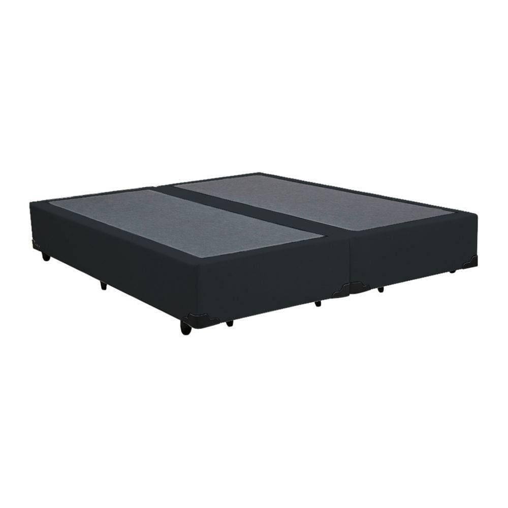 Base Box Queen Bipartido Sp Móveis Suede Preta - 42X158X198