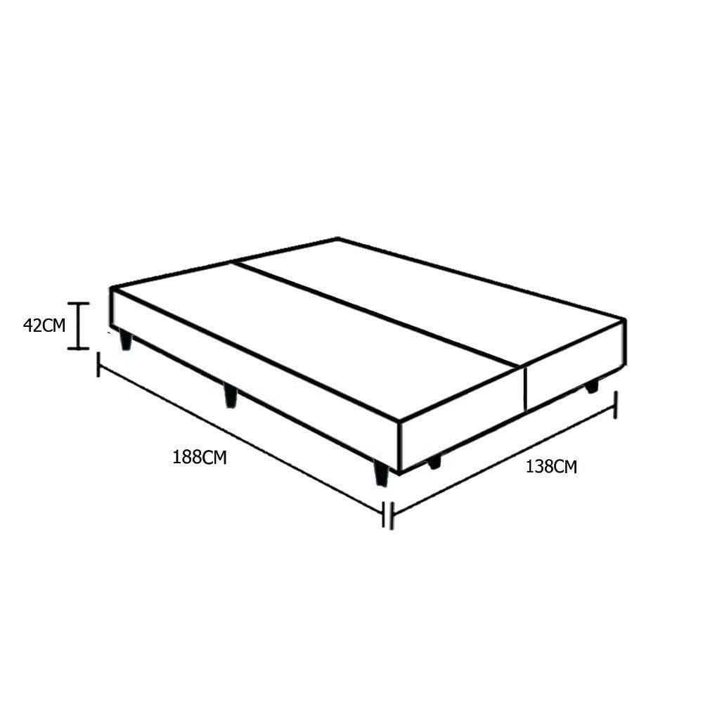 Base Box Casal Bipartido Sintético Branca - 42X138X188