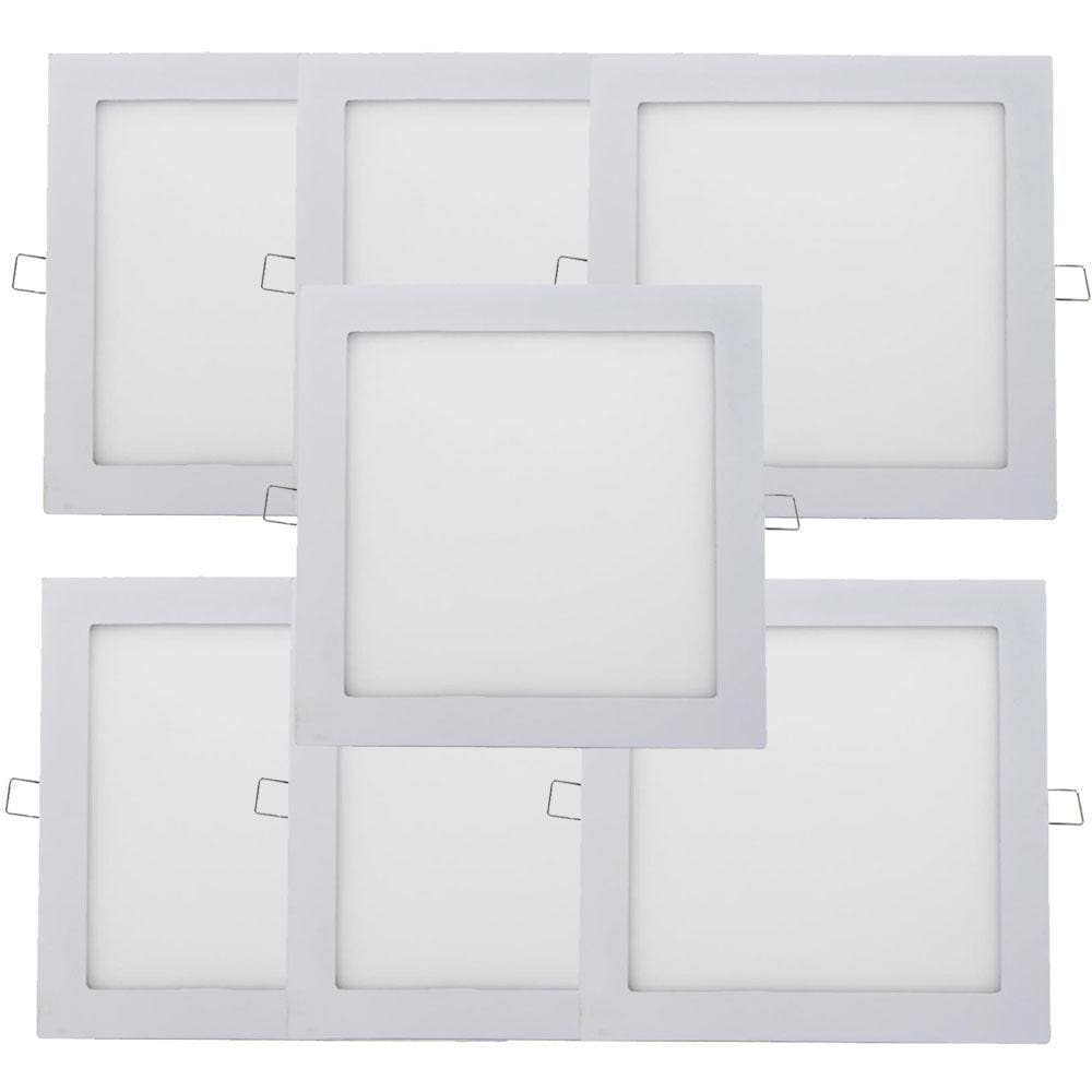 Kit 7 Plafon Painel Led Luminária Downlight 18W Embutir