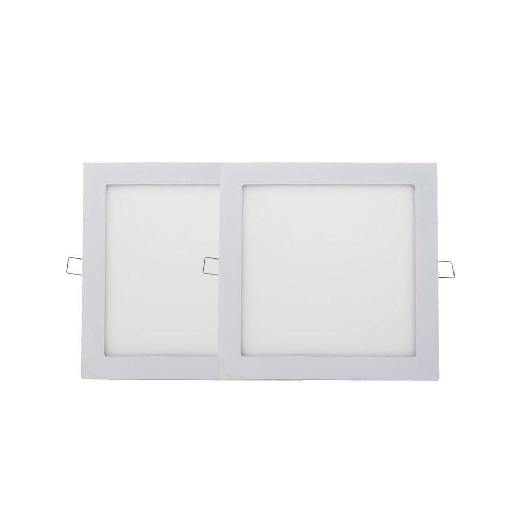 Kit 2 Plafon Painel Led Luminária Downlight 18W Embutir