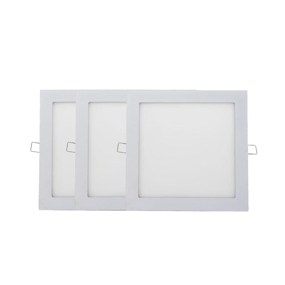 Kit 3 Plafon Painel Led Luminária Downlight 18W Embutir