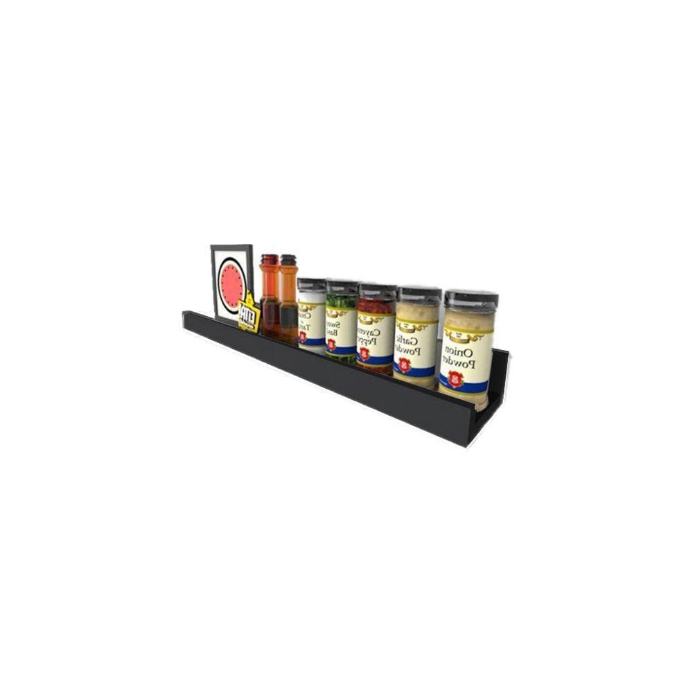 Prateleira Tempero Simples 30 Cm Preto Em Mdf