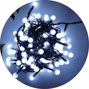 Pisca Pisca 100 Leds Cerejinha Branco Fio Verde 127V 8M Decoração Natalina 17012