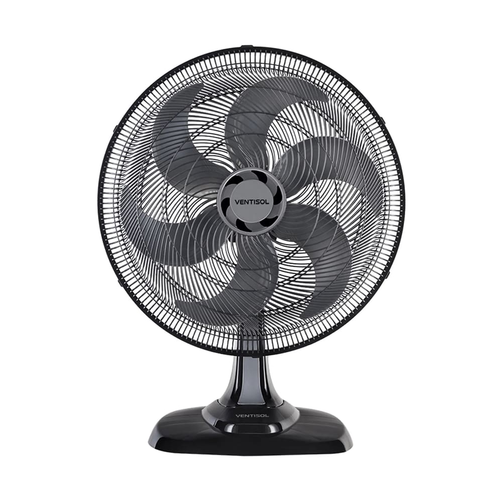 Ventilador De Mesa Ventisol Turbo 6p Preto, 50cm De Diâmetro 127v