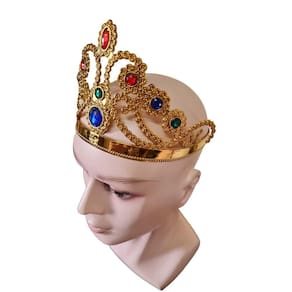 Coroa De Rainha Dobrável Fantasia Regulável Com Pedrarias