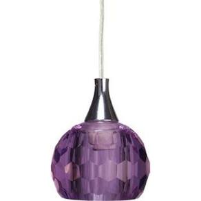 Pendente Lustre Demeter Unitário Cristal Lilás Redondo Led