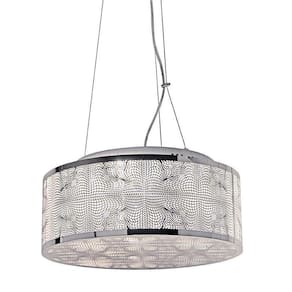 Plafon Apolo Inox Redondo Para Led Diâmetro 40 Cm