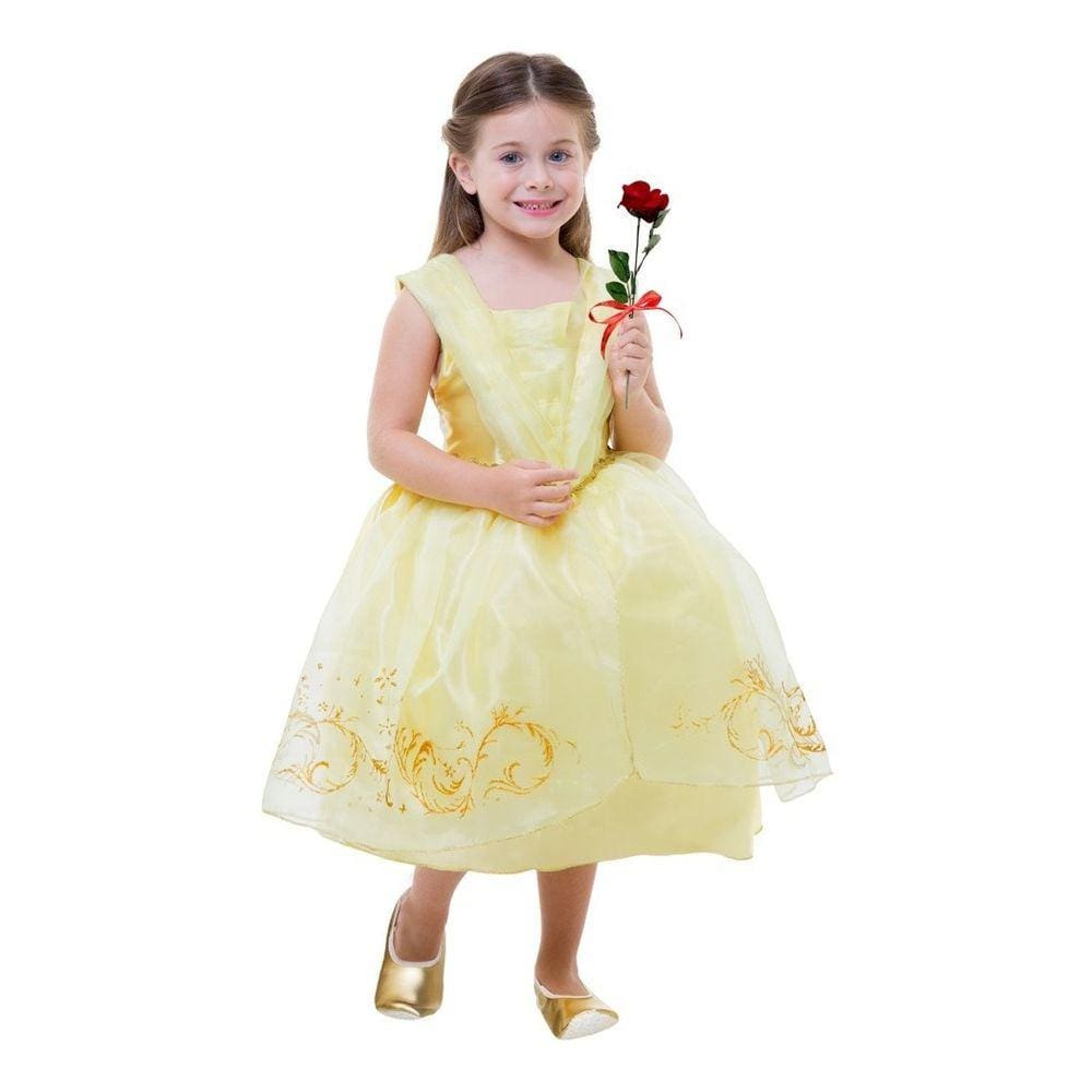 Fantasia Princesa Bela Fera Clássica Vestido Amarelo Infantil