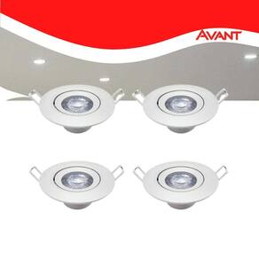 Kit 4 Luminária Red. Spot 5w 6500k Branco-frio Avant