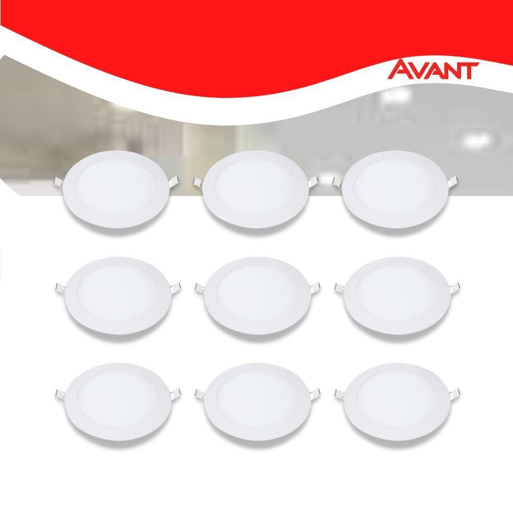 Kit 10 Painel LED Plafon Sobrepor 18W Redondo Branco Quente
