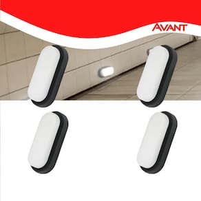 Kit 4 Arandela Evo Preta E Branco-frio Avant 5w 6500k