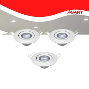 Kit 3 Luminária Red. Spot 5w 6500k Branco-frio Avant