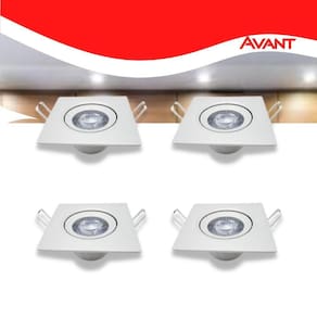 Kit 4 Luminária Quad. Spot 5w 6500k Branco-frio Avant