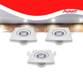 Kit 3 Luminária Quad. Spot 5w 4000k Branco-neutro Avant