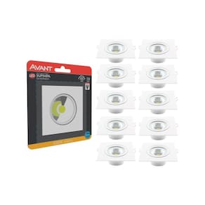 Kit 10 Spot 5w 6500K Led Direcional Embutir Quadrada Avant