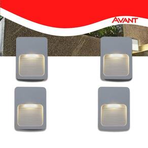 Kit 4 Balizador Elegance 2w 6500k Ip65 4x4 Branco-frio Avant