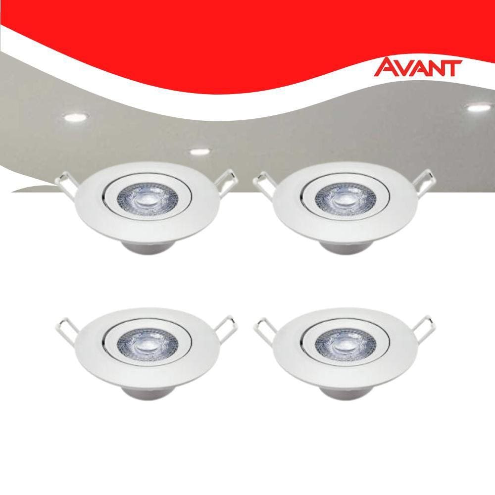 Kit 4 Luminária Red. Spot 5w 4000k Branco-neutro Avant