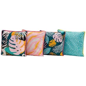 4 Capas De Almofadas Costela De Adão Rosê 45cmX45cm C/ Viés