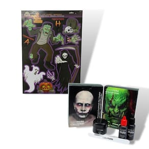Kit Decoração Terror Halloween c/ Maquiagem Terror Feridas