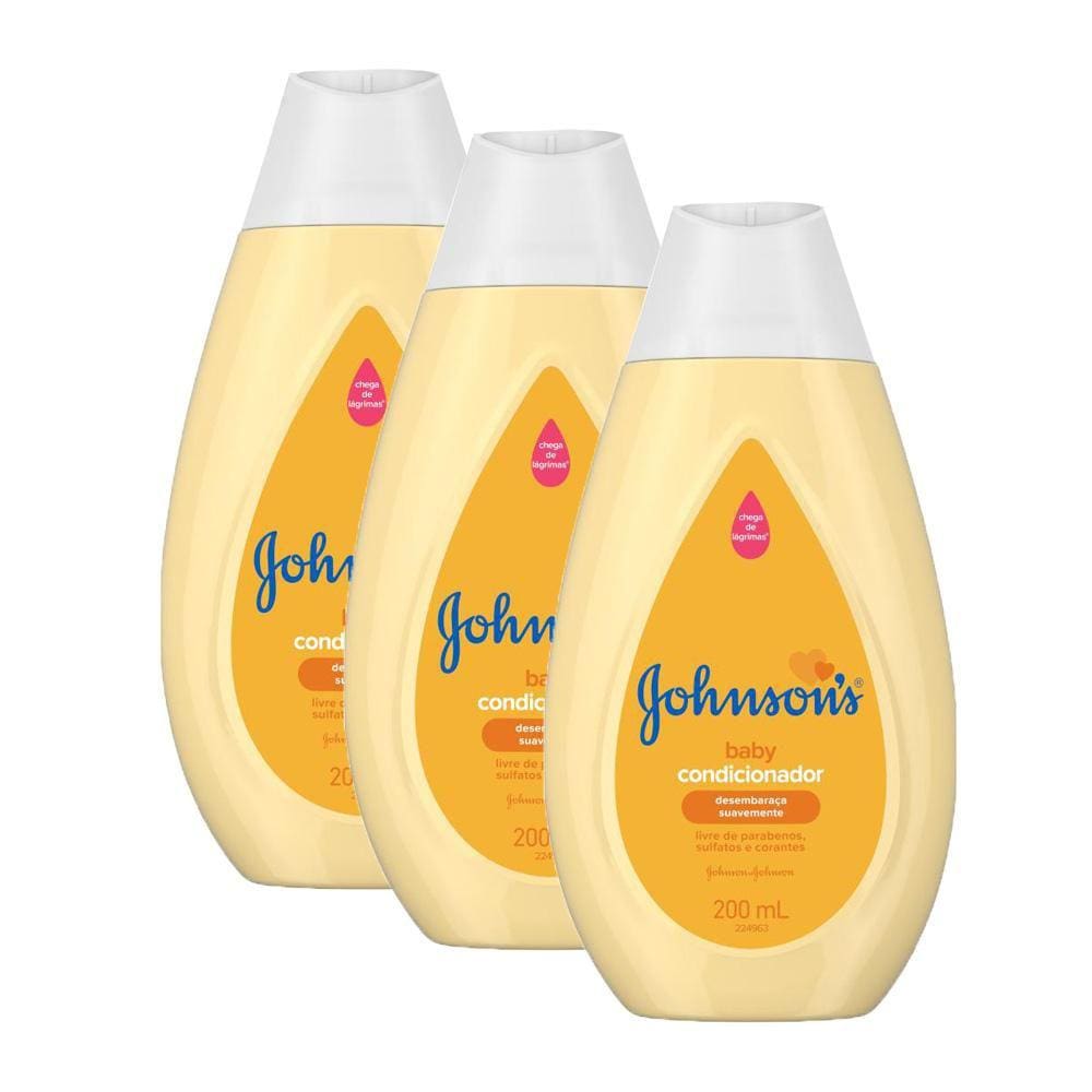 Kit 3 Condicionadores Johnson`s Baby Regular 200ml