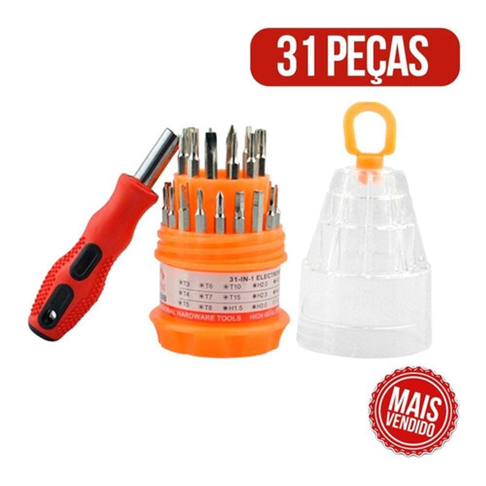 Kit Jogo Ferramenta 31 Peças Chaves Alen Torx Fenda Philips Oferta