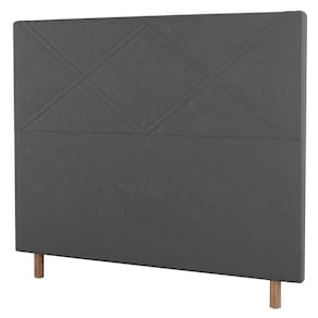 Cabeceira Cama Box Casal Queen Size Cairo 160cm Suede Cinza